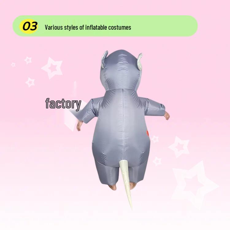 Creative Halloween Cartoon Mouse Inflatable Costume for Kids.