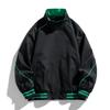 Baseball Jacket, Men's Spring and Autumn Style Stand Collar Jacket, Solid Color Top, Loose Jacket