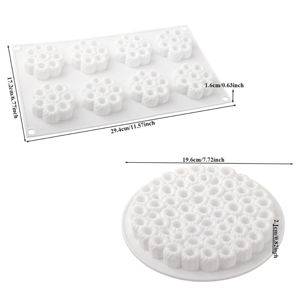 1/8 Cells 3D Raspberry Silicone Mold Flower Design Food-Grade Silicone Baking Cake Molds DIY Heat-Resistant Dessert Baking Tools