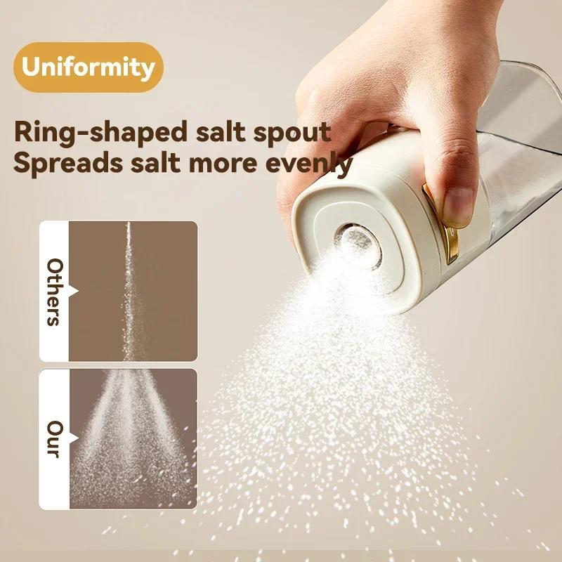1pcs Glass Quantitative Seasoning Jar, Press-Type Salt Control Bottle, Kitchen Household Seasoning Can, Sealed Salt Jar