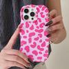 Fashion 2 in 1 Glossy Leopard Print Phone Case for iPhone 13 14 15 16 Pro Max Wave Edges Comfortable Touch Hard Slim Back Cover
