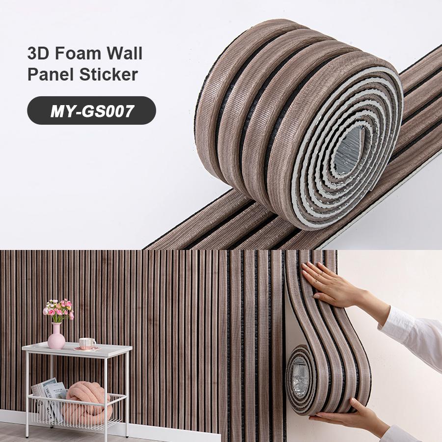 1Roll SXP Foam Wall Sticker 3D Wall Panel 11mm Thick Self Adhesive Skirting Board Wainscoting Suitable for All Indoor Spaces