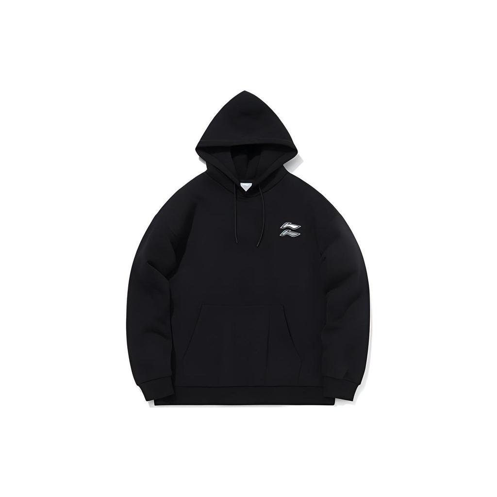 Li-Ning Sports Fashion Series Loose Pullover Hoodie Unisex Hoodie Black AWDQB38-1