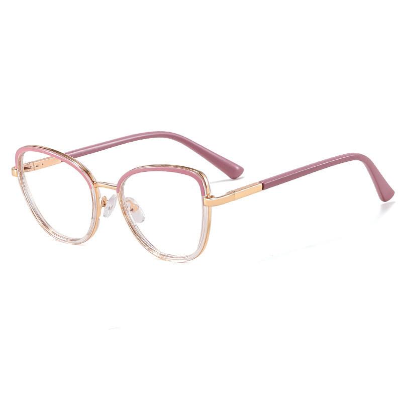 Leopard Cat Eye Reading Glasses Anti Blue Light Women Ultralight TR90 Far Sight Optical Eyewear Prescription