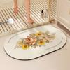 Flower Print Bath Mat Bathroom Super Absorbent Foot Mats Non-Slip Quick Dry Shower Pad Toilet Carpet Doormat Washable