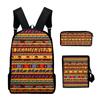 Trendy Popular Tribal patterns 3D Print 3pcs/Set pupil School Bags Laptop Daypack Backpack Inclined shoulder bag Pencil Case