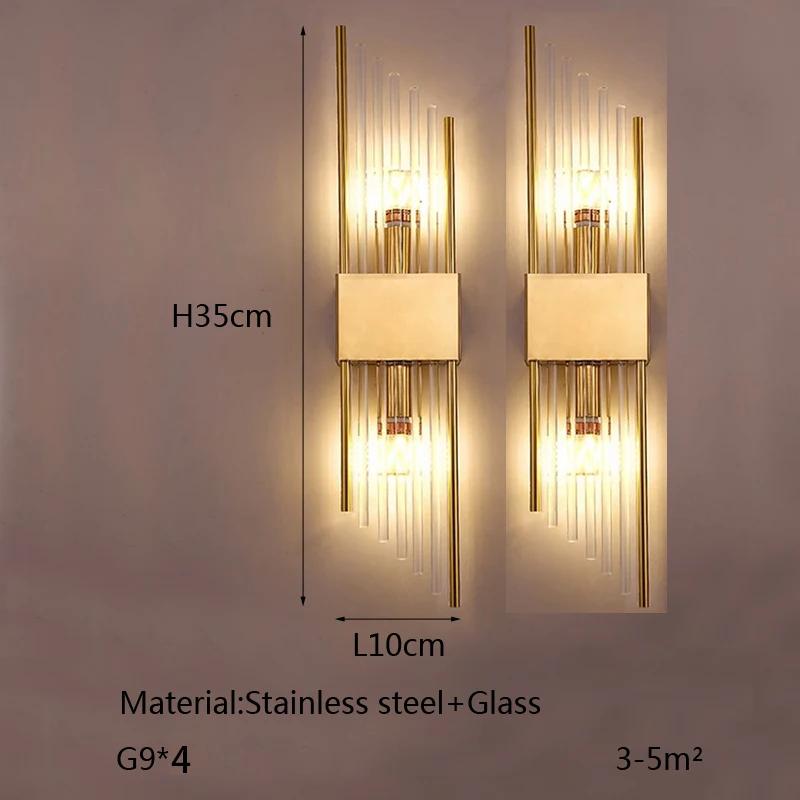 LED Stainless Steel Beveled Glass Wall Sconce for Hallway, Study and Bedroom Home Decor, Bedside Lamps, Decorative Lamps