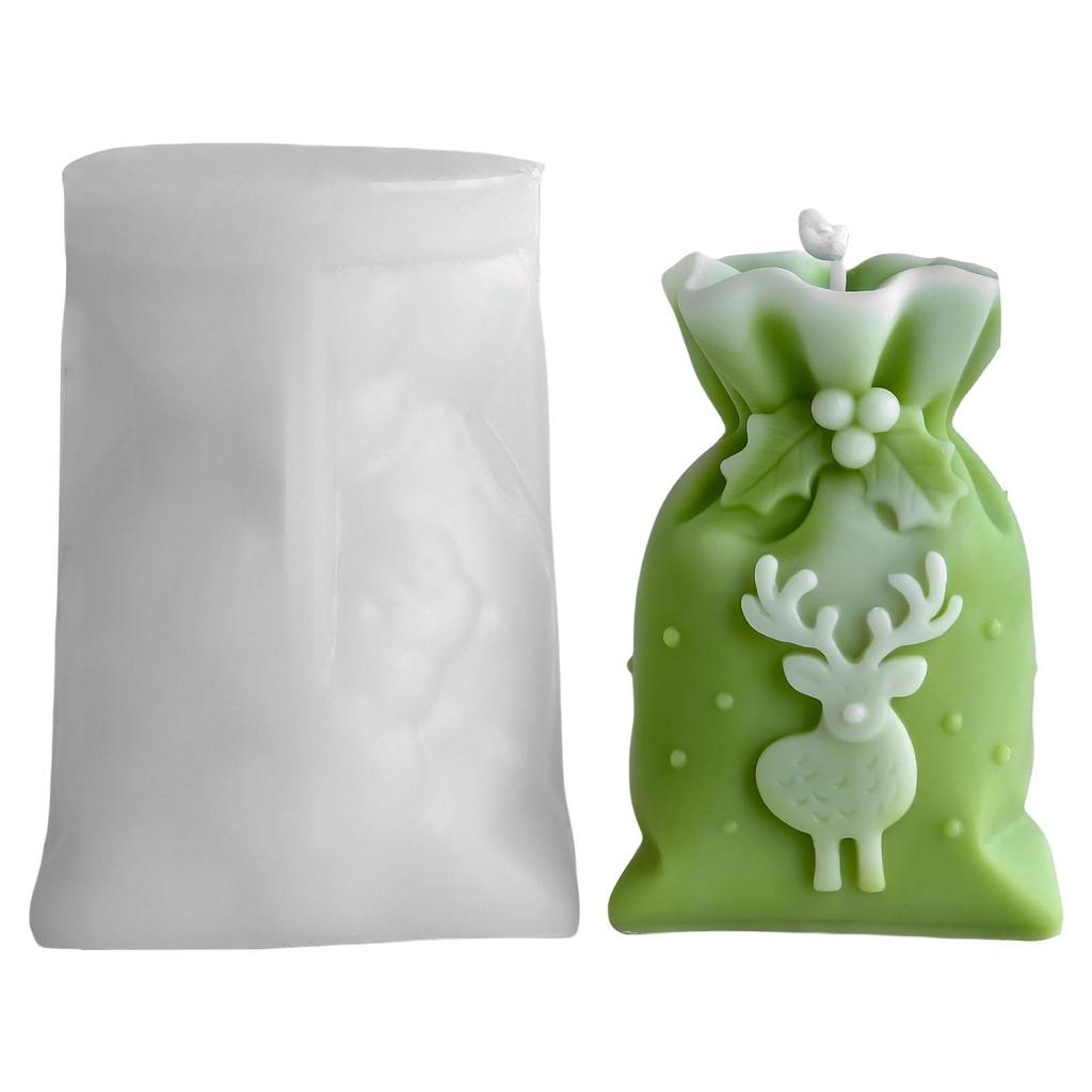 Christmas Gift Bag Shape Silicone Candle Mold For Epoxy Resin Making Candle Soap Chocolate Christmas Home Decoration MIT