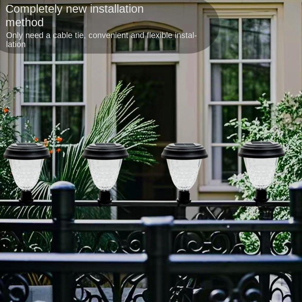 4pcs Atmosphere Pool  Fence  Lights Colorful light Solar Railing Lights  Courtyard