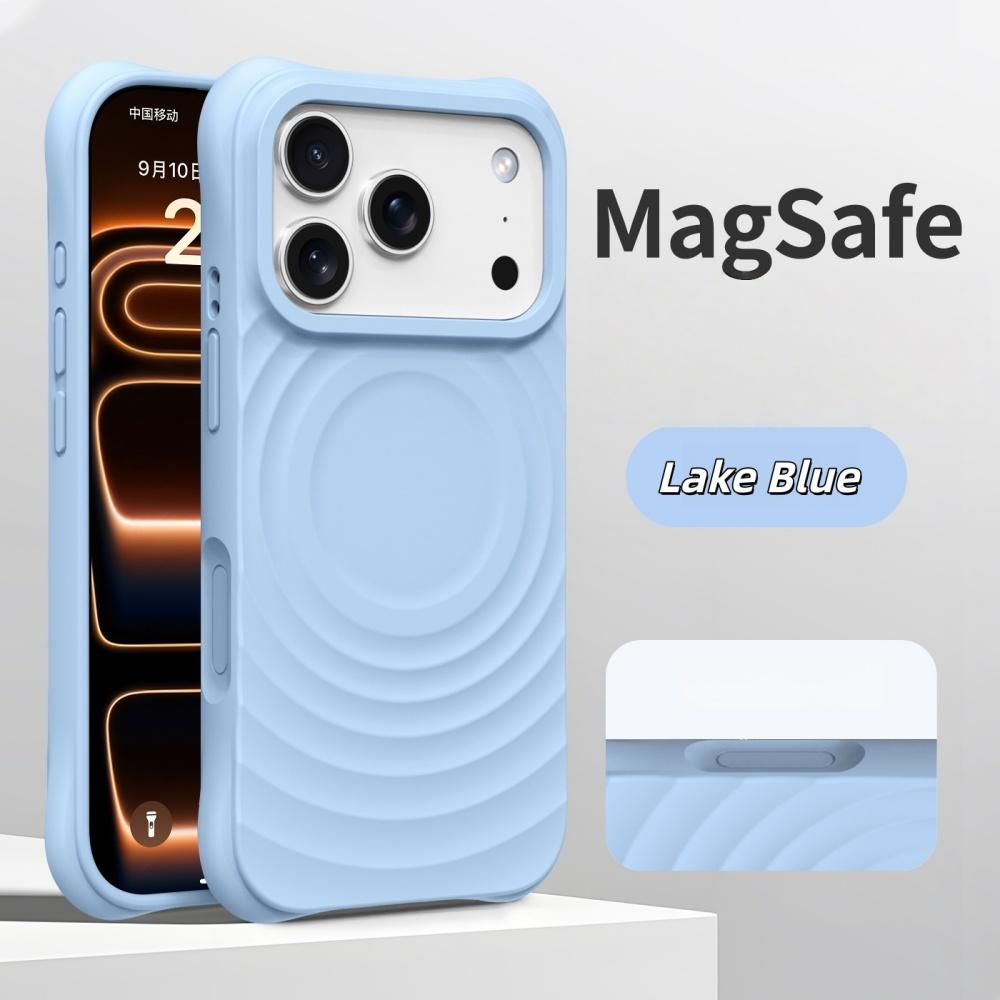 Coque de téléphone magnétique pour iPhone 17Pro Air 16 15 14 17 Pro Max Étui pour charge sans fil Magsafe Silicone Ondulation de l'eau Souple Coque
