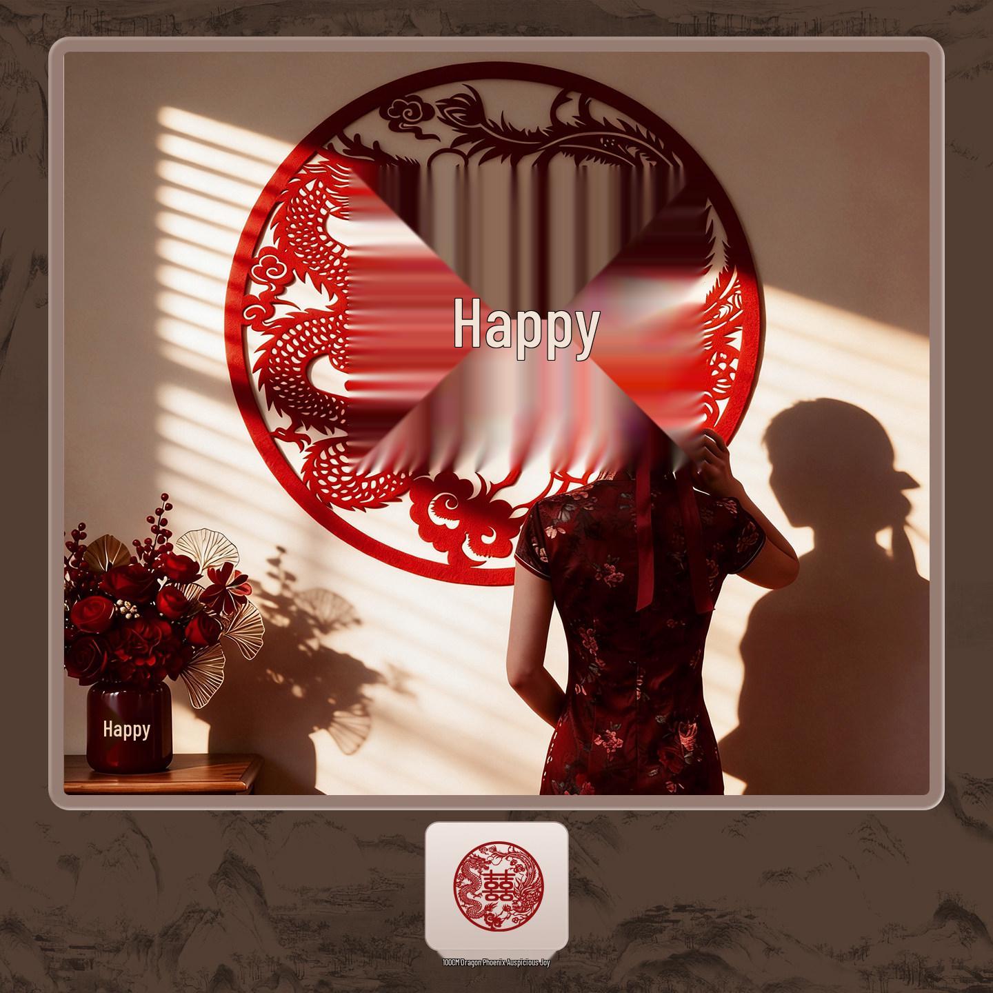 Double Happiness Wedding Morning Robe and Background Decoration