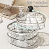 1pc Rotating Jewelry Box, Transparent Tape Partition High-end Exquisite, Earrings, Hair Clips, Ring Sorting