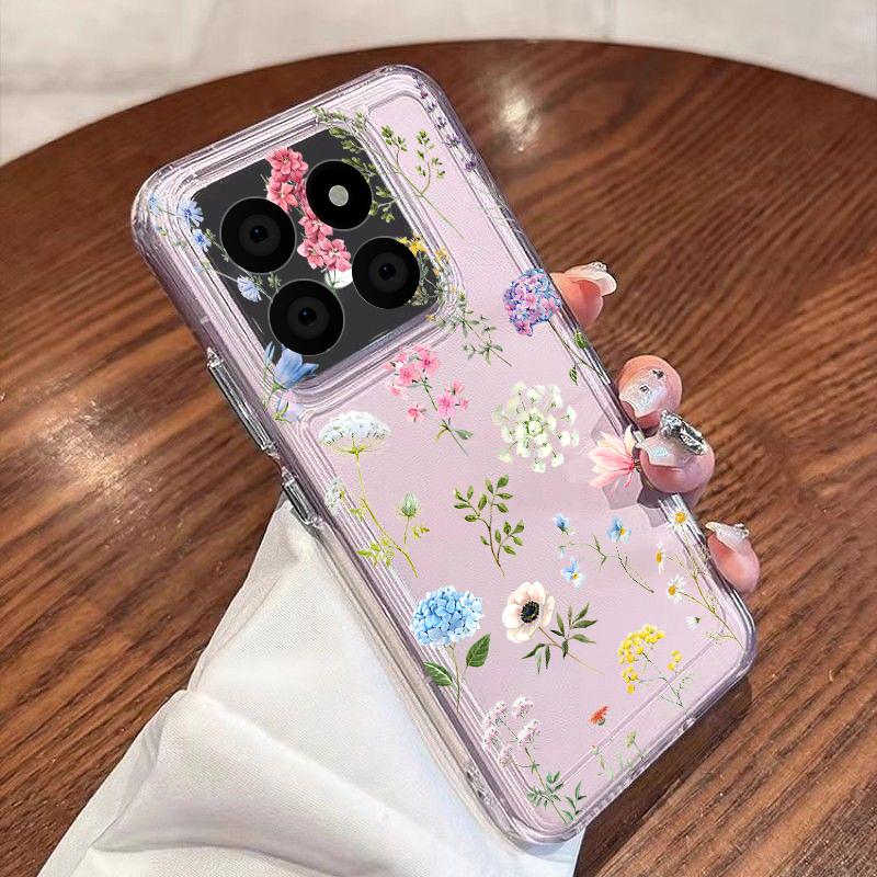 Girl Flowers Pattern Case For Xiaomi Redmi Note 15 Pro 4G Funda Redmi Note 14 13 Pro 5G Clear TPU Silicone Soft Cover