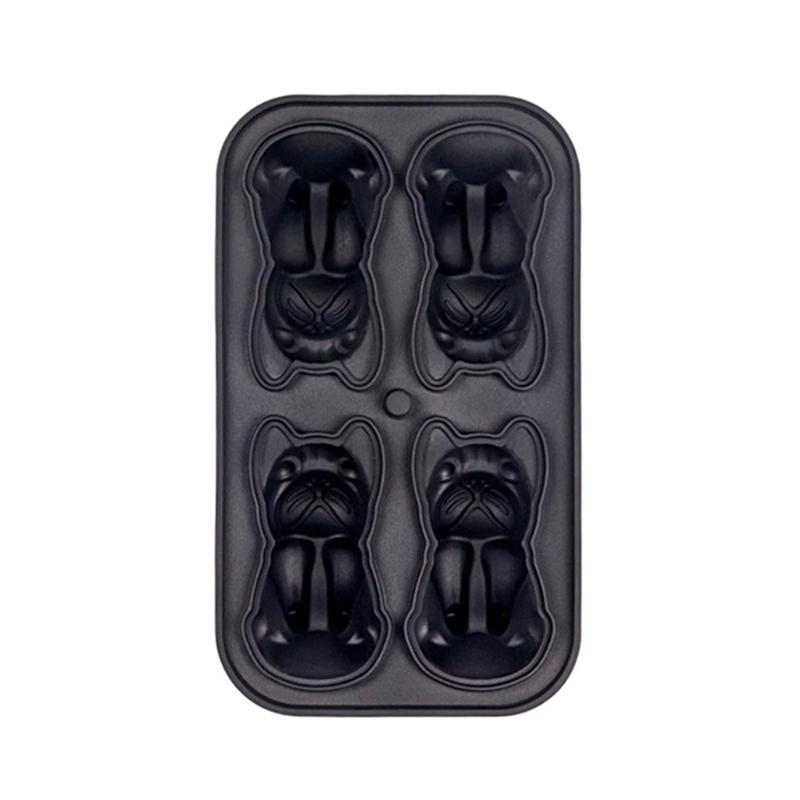 Bulldog Shaped Ice Cube Tray Flexible Silicones Dog Mold Convenient Ice Making Molds Multifunctional Kitchen Tool