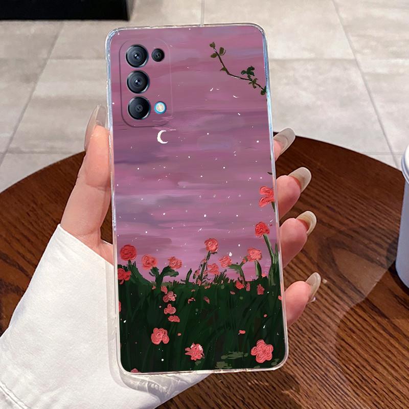 Cases For OPPO Reno 5 5Pro 5K Find X3 Lite Shell Clear Silicone Soft TPU Back Cover For Reno5 K Pro Cute Rabbit Cat Phone Case