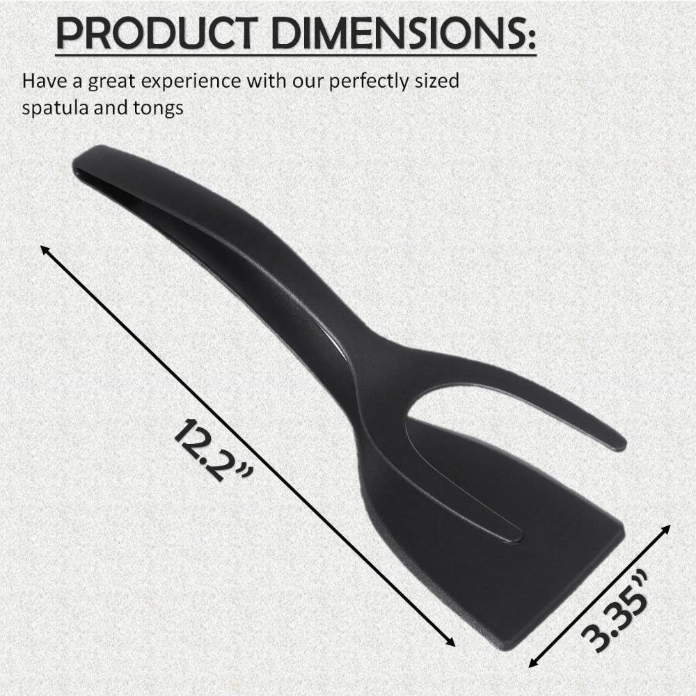 2 in 1 Spatula and Tongs, Egg Flipping Spatula, Multi-purpose Kitchen Gadget for Pancake Fish French Toast Fried Egg Bread