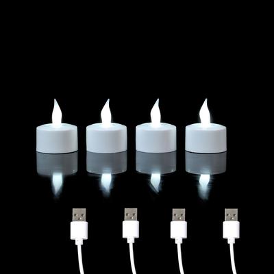 2/3/4/5 Stück wiederaufladbare dekorative Teelichter mit USB-Aufladung, flammenlose LED-Geburtstagskerzen zur Raumdekoration