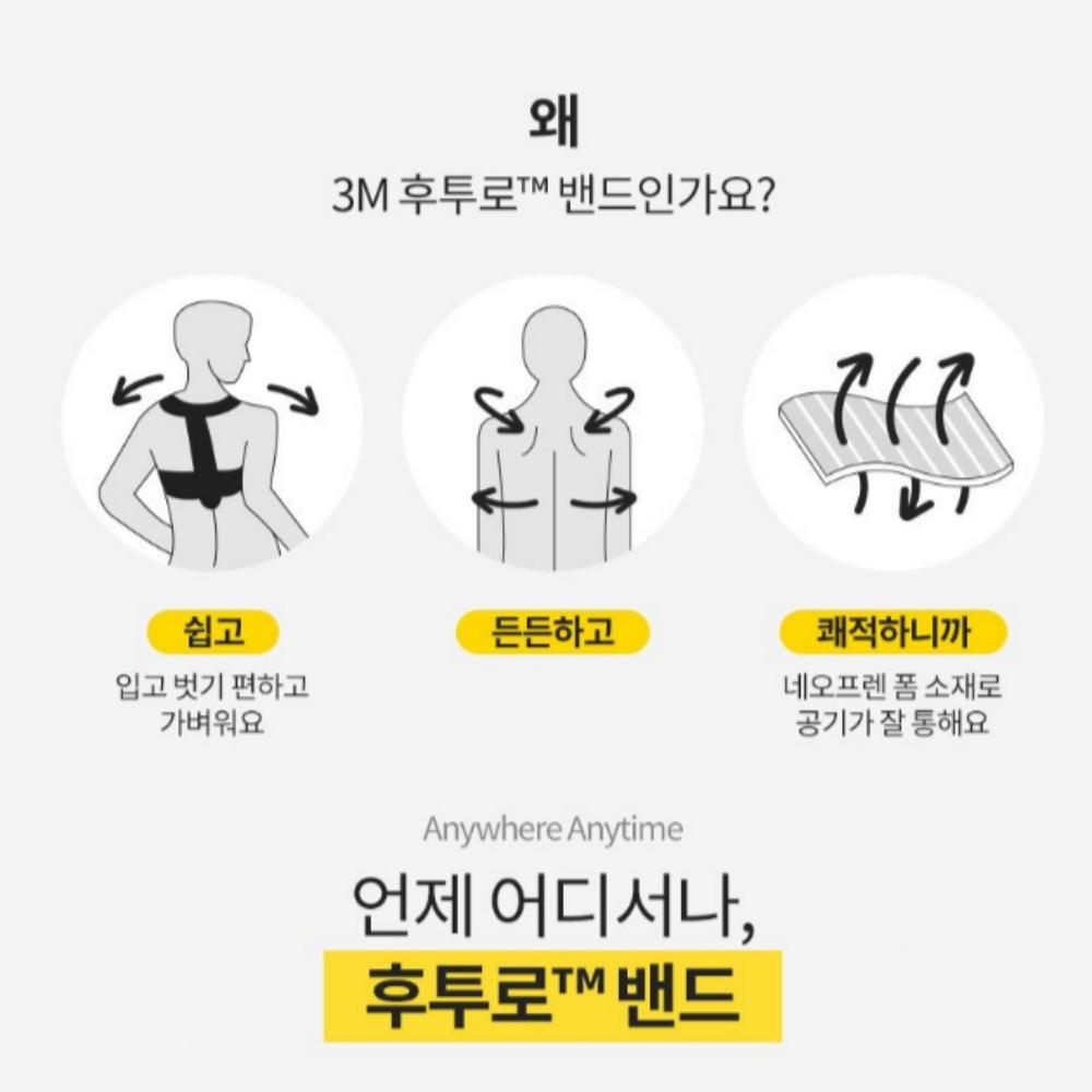 [3M] Futuro Posture Corrector Adjustable Shoulder And Back Support Black