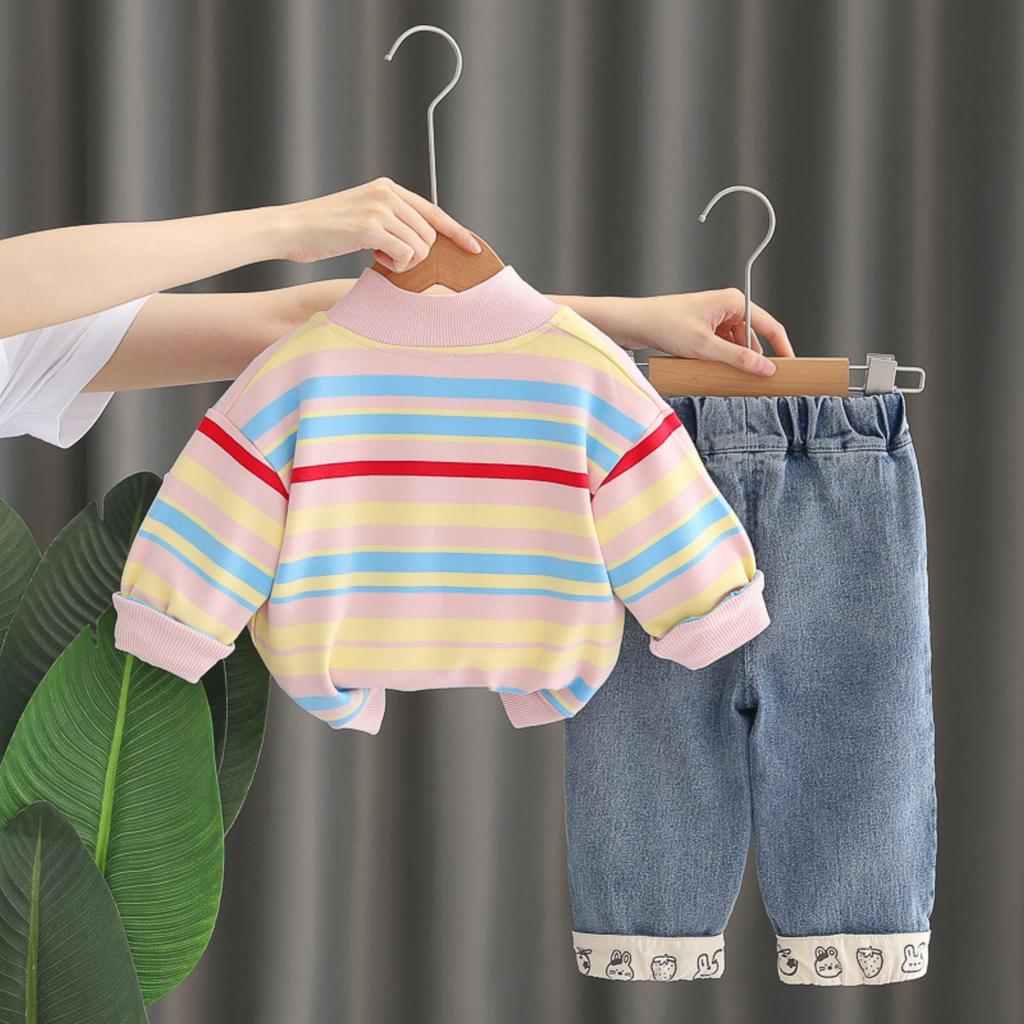 Dětská ležérní souprava s dlouhým rukávem, pohodlné každodenní oblečení