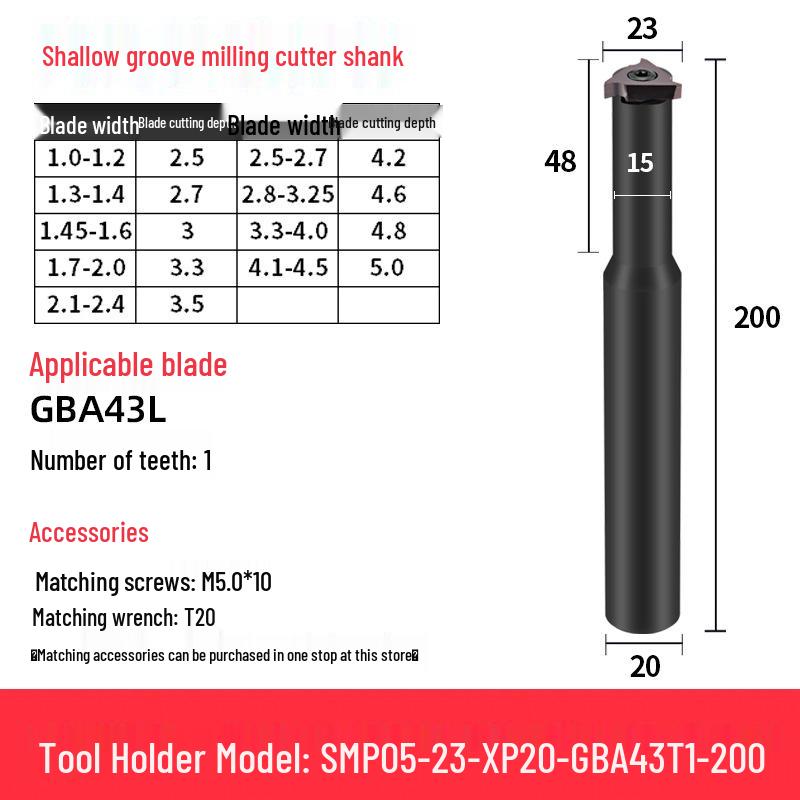 CNC SMP05 Shallow Groove & T-Slot Milling Cutter Holder