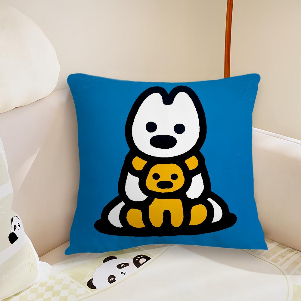 Kawaii Matsui Dog Cute  Cushion Cover Pillow Case Plush Fabric Soft Double Sided Print Sofa Cushion Cover Throw Pillow Covers