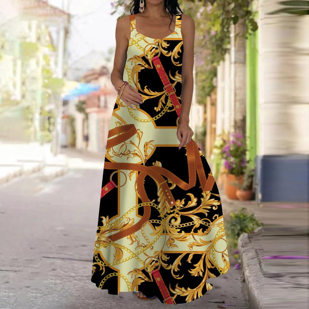 Women's Slip Dress Maxi Long Dress Polka Dot Leopard Print Print Dress Spring & Summer V Neck Leisure Vacation