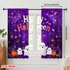 2pcs,2D Plane Printing Popular Curtain Panels Ghosts_ Pumpkins_ and Bats Polyester Easy Install (without Rod) Home Decor Perfect