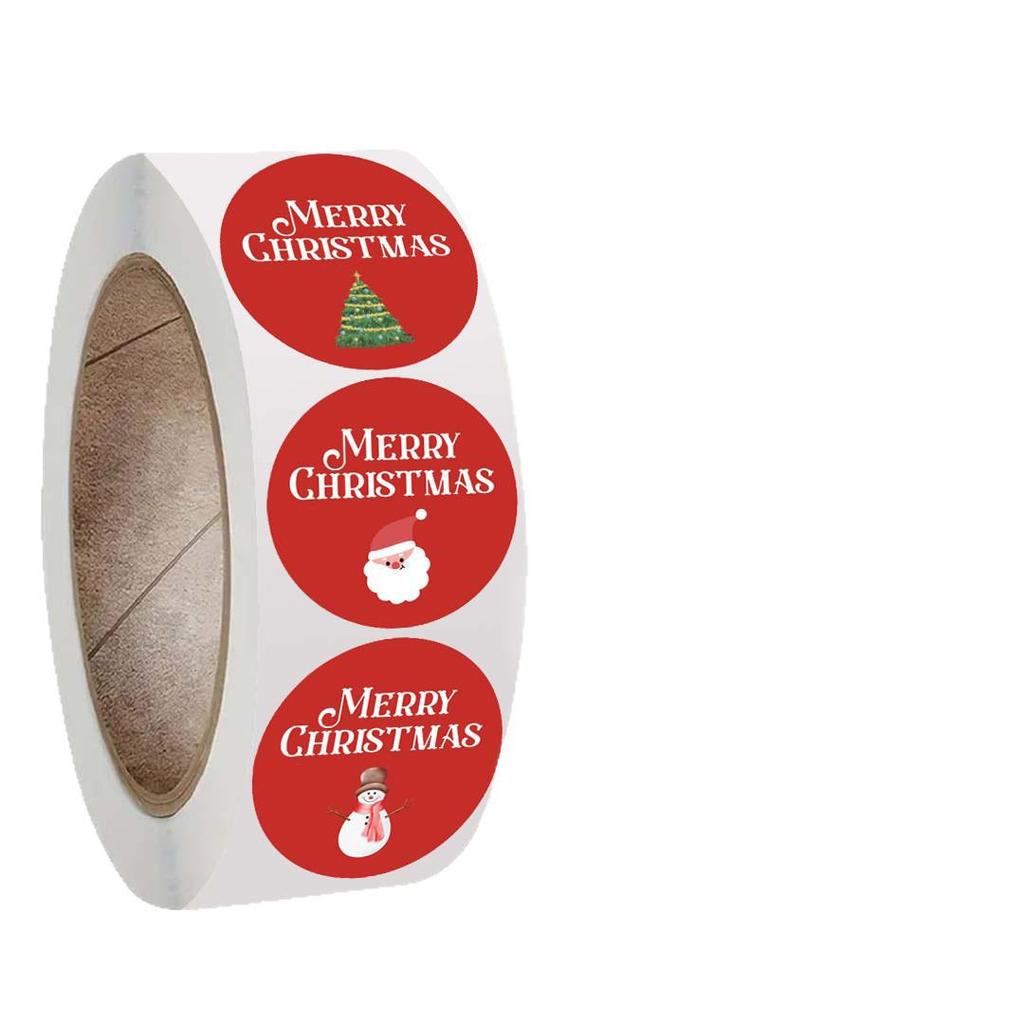 500 Sheets/Roll Red Christmas Holiday Sealing Stickers for DIY Crafts