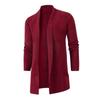 Men Sweater Coats Korean Style Men's Slim Mid-length Solid Knitted Jackets Male Casual Sweaters Cardigan Coat