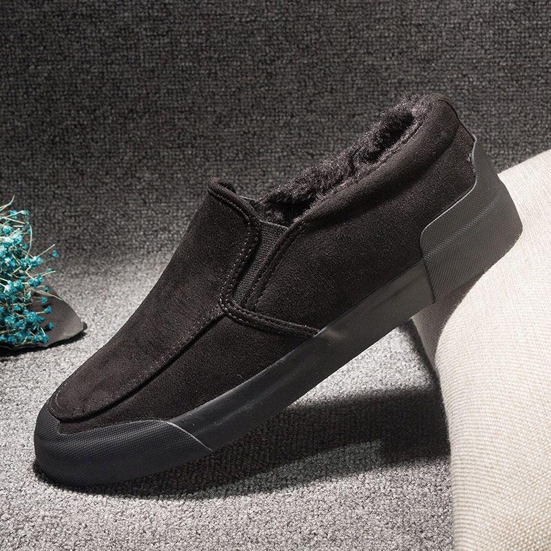 

Мужские темно-синие зимние лоферы на флисовой подкладке - парусиновые повседневные слипоны 38