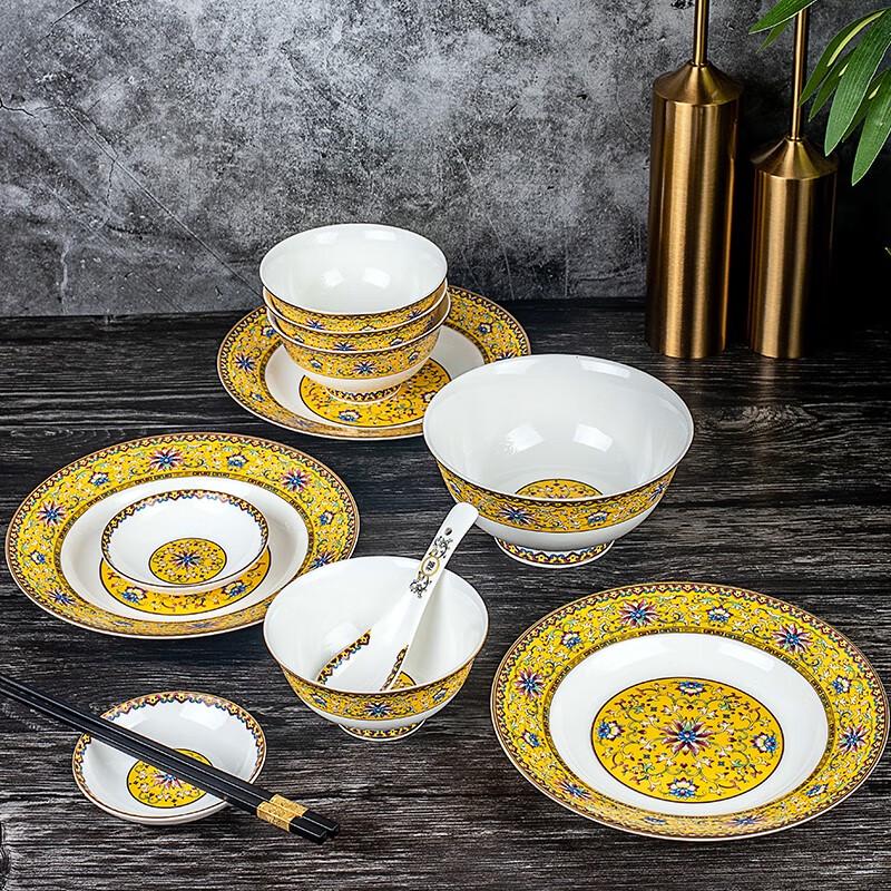 Tanghui Imperial Feast 20-Piece Chinese Enamel Dinnerware Set