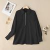 ZANZEA Women Turn Down Collar Loose Casual Long Sleeve Zipper Blouse