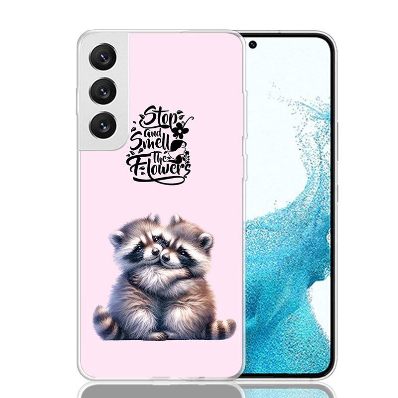Waschbär Niedliches Tier Handyhülle Für Samsung Galaxy S26 Ultra S23 S24 S25 Edge S20 FE S21 S22 Plus Weiche Druck Hülle Abdeckung Fundas G