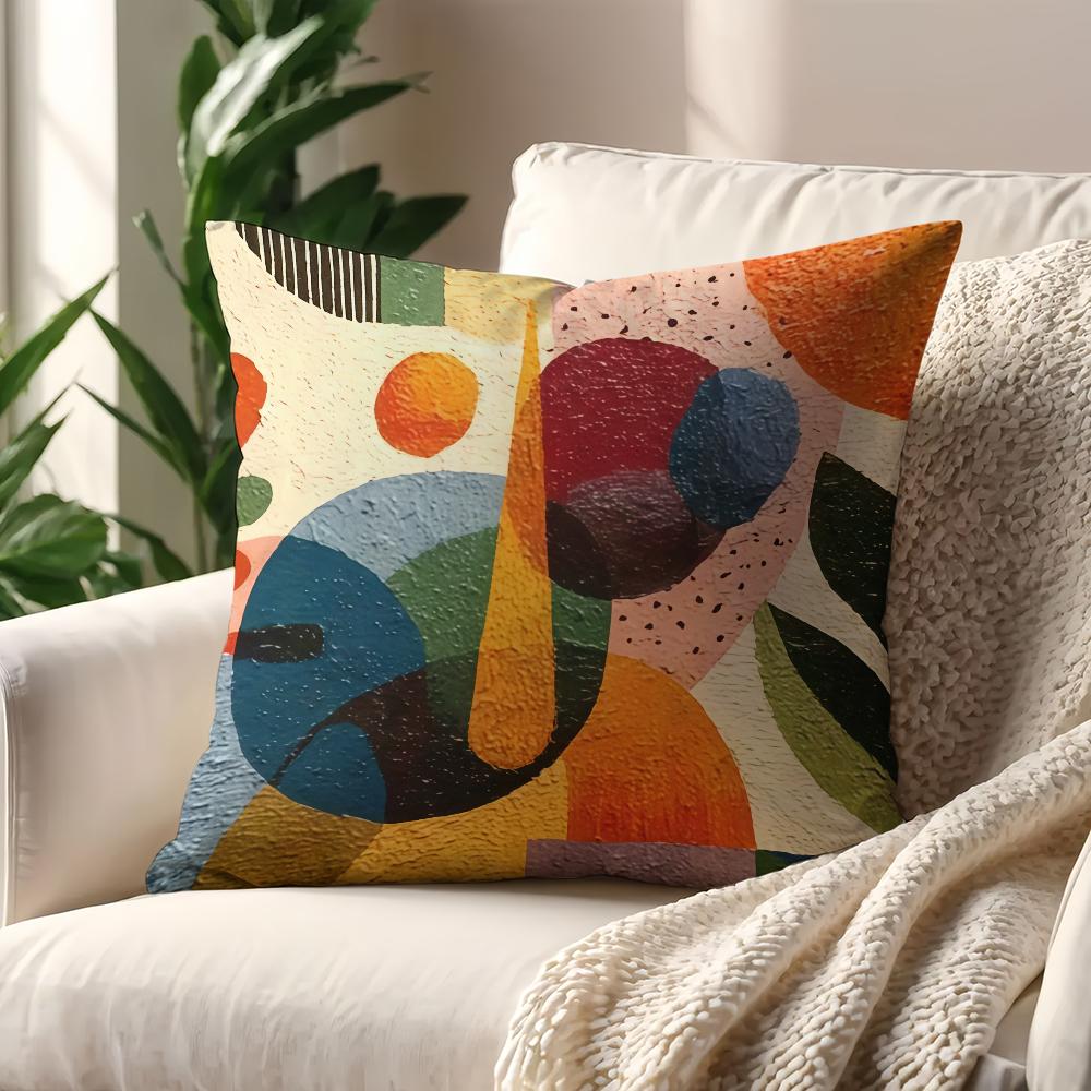 Colorful Geometric Shapes Cushion Cover For Pillow Printing Sofa Decoration Home Car Room Coffee Shop Office Nordic Simplicity