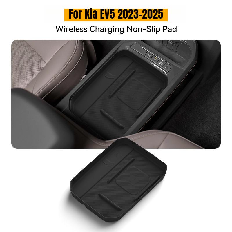 For Kia EV5 -2025 Wireless Charging Silicone Pad Central Control Interior Modification Armrest Box Storage Car Accessories