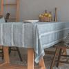Tablecloth Cotton Linen Stripe Resistant Dust-Proof Soft Table Cover for Kitchen Dinning Wedding Tabletop Decoration Rectangular