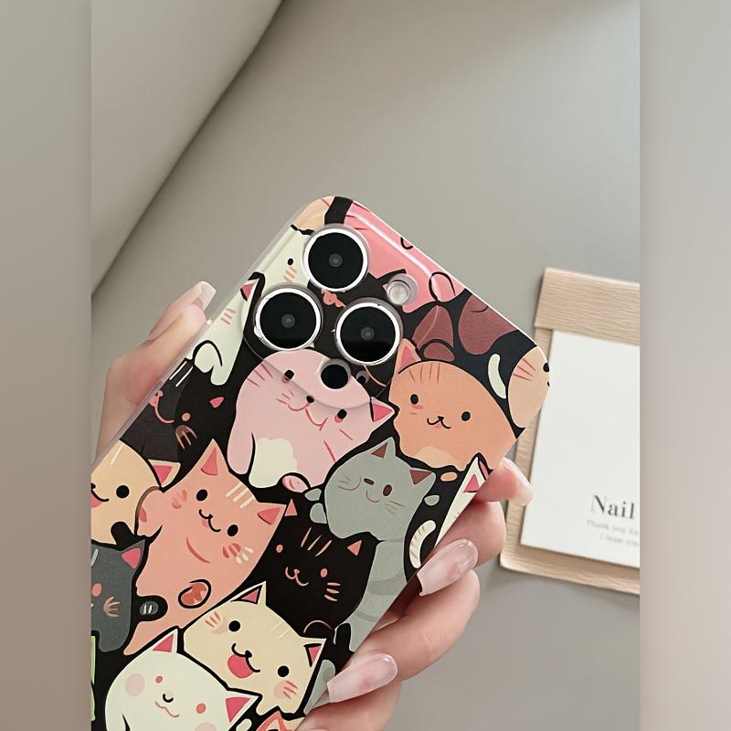 Cartoon Cute Cat Transparent Phone Case Suitable for iPhone 17 16 15 14 13 12 11Pro/Max/Plus Anti Drop and Shockproof Back Cover