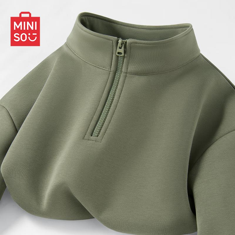

MINISO Men s Half-Zip Fleece Sweatshirt 3XL