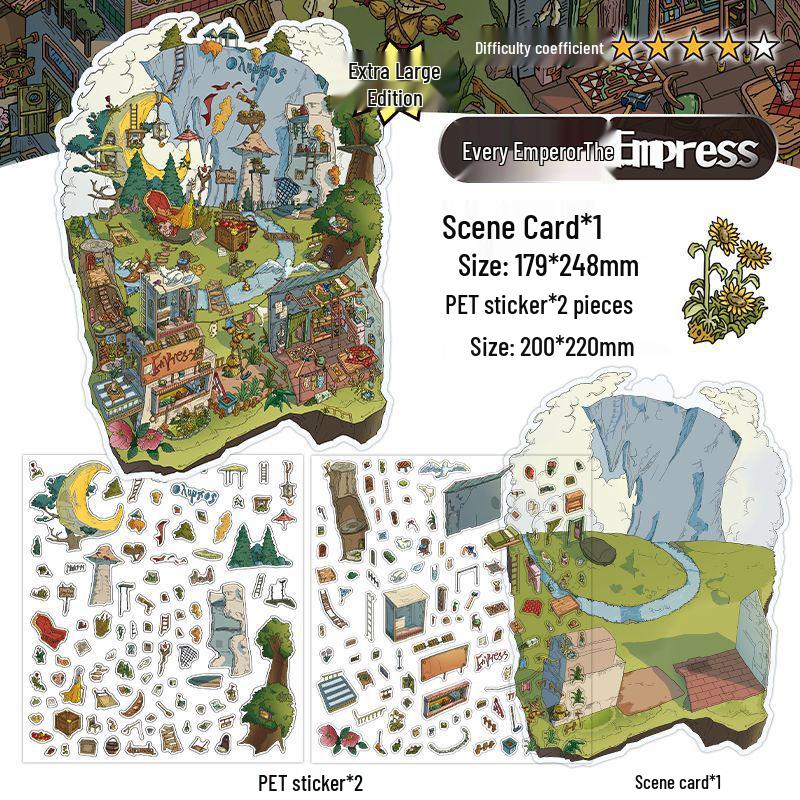 Infeel.Me My Little House 3D Scenery Stickers - Miniature Two-Layer Quiet Book Series