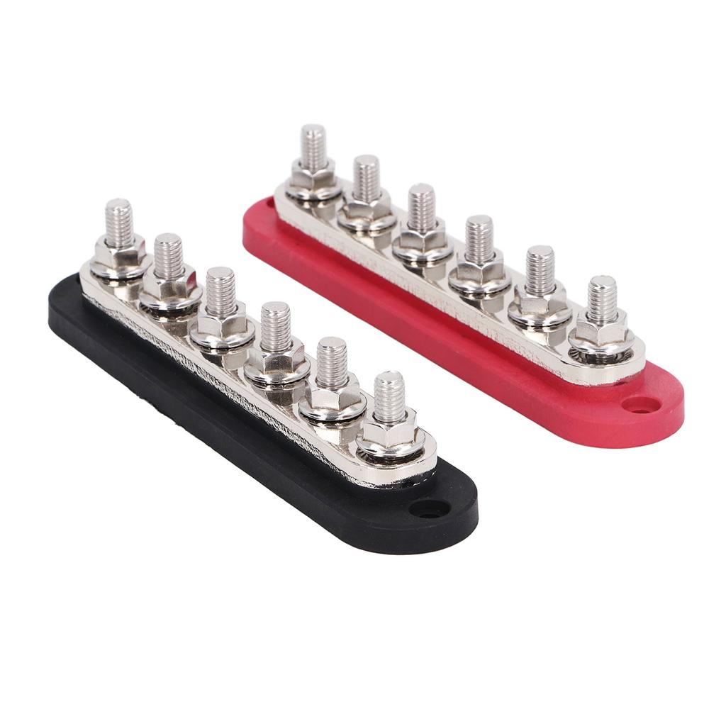 2Pcs M8 300A 12 ‑ 48V Stromverteilungsblock Messing Edelstahl Sammelschienenklemmenblock für Auto Bo