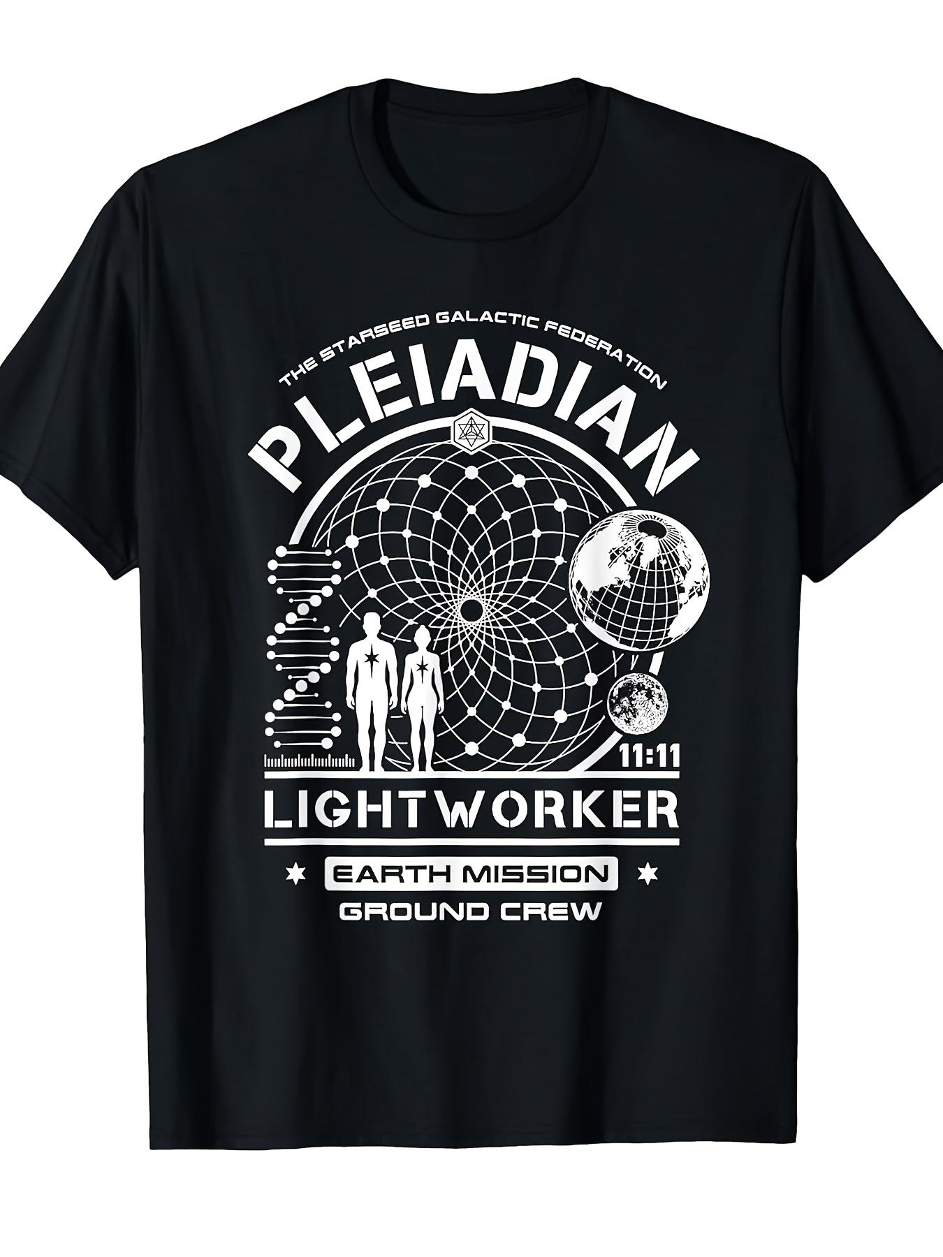 

Pleiadian Lightworker Starseed Earth Mission Crew TShirt 100 Cotton ONeck Short Sleeve Summer Casual Mens Tshirt Streetwear S