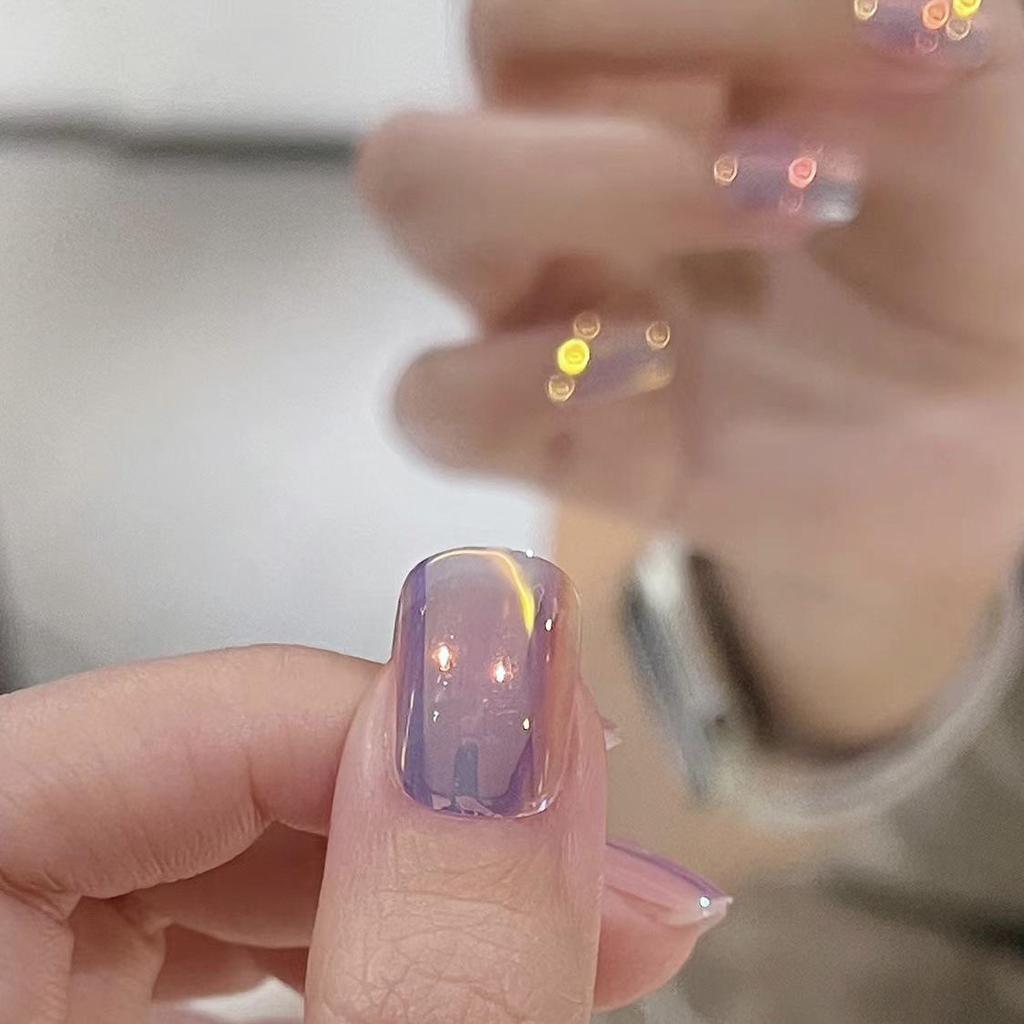 Dreamy Lavender Cat Eye Press-On Nail Set - 30 Pieces