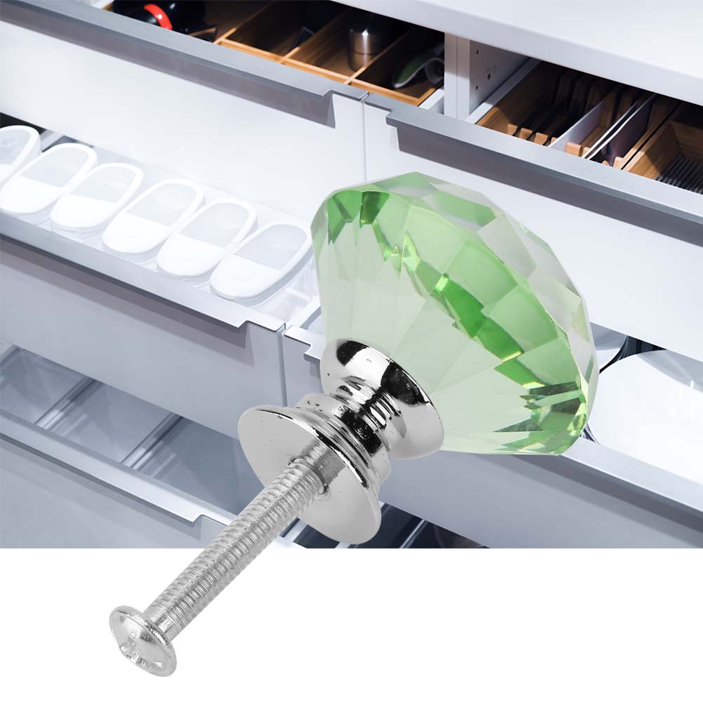 1PCS 30mm   Shape   Glass Pull Handle Cabinet Drawer Door Knob (Transparet)