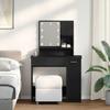 Makeup Table with Shelf Black Oak Effect 86.5 x 35 x 136 cm