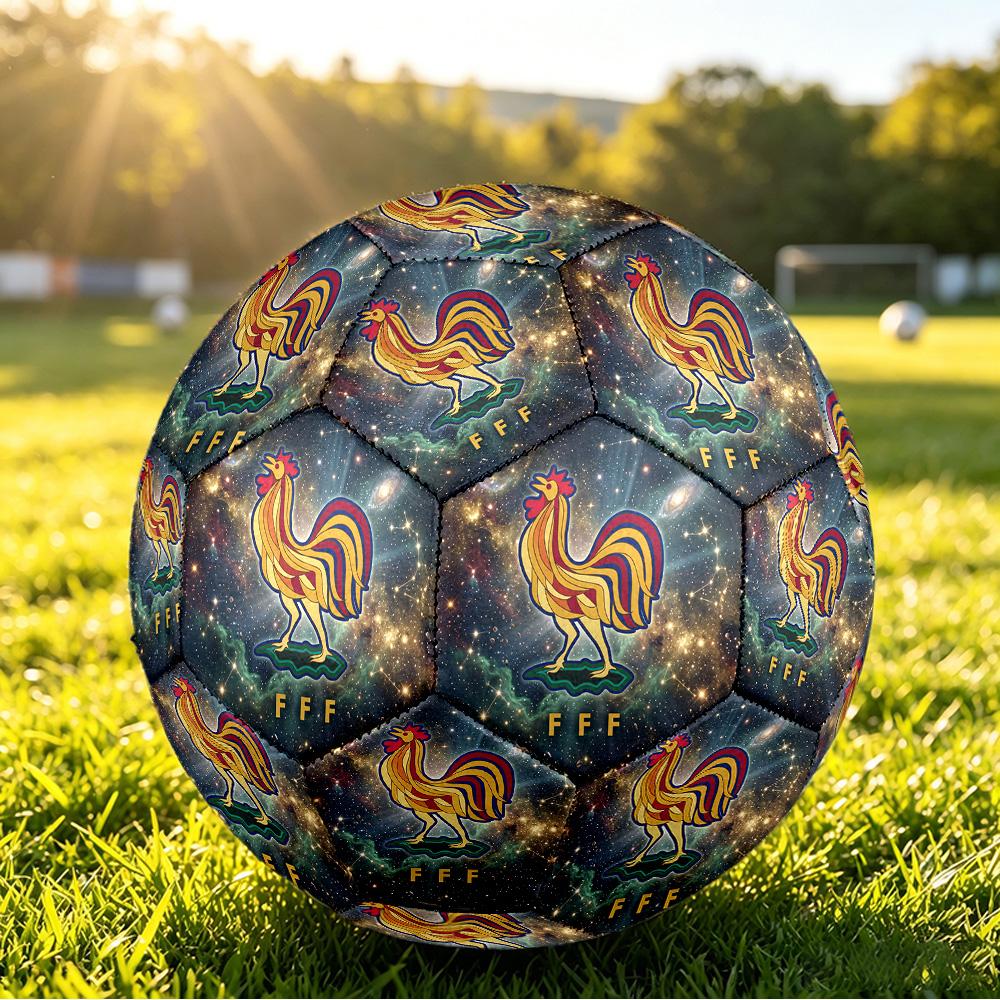 Pallone da Calcio Misura 5 Stampato France Football Resistente all'Usura Standard per Allenamento Adulti Regalo per Fan per Partite Sportive Indoor Outdoor