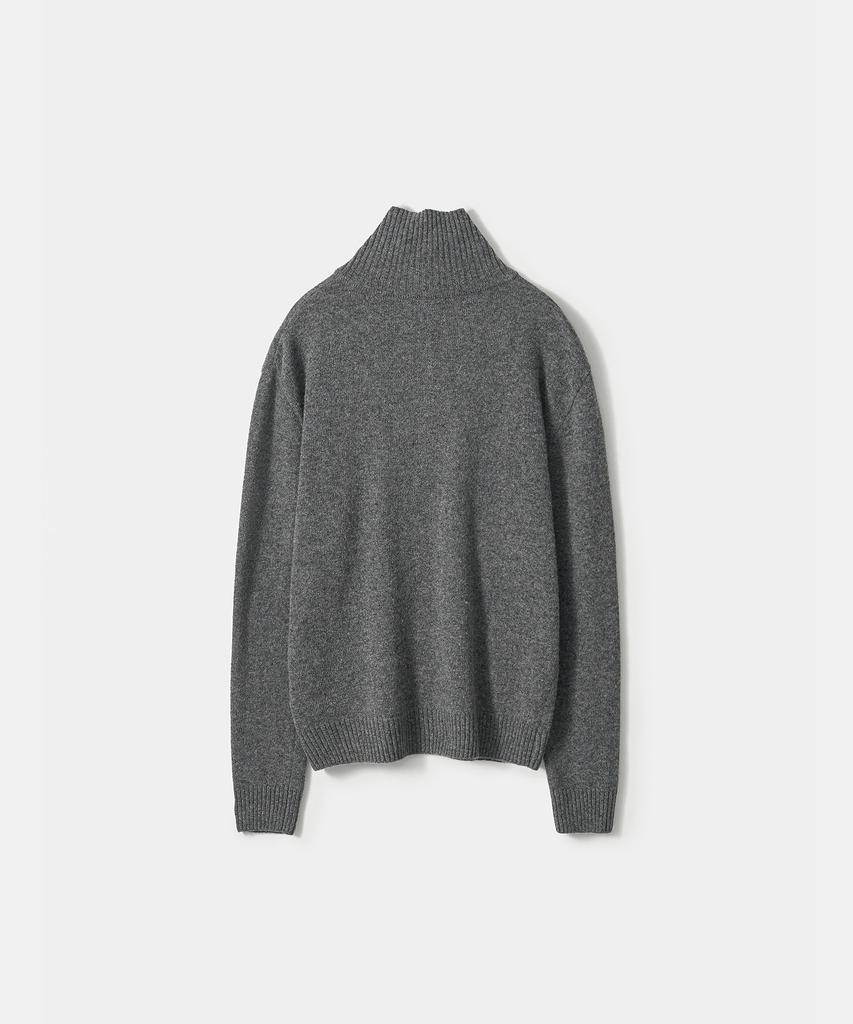 TRIP LE SENS Wool High-Neck Button Knit_Gray