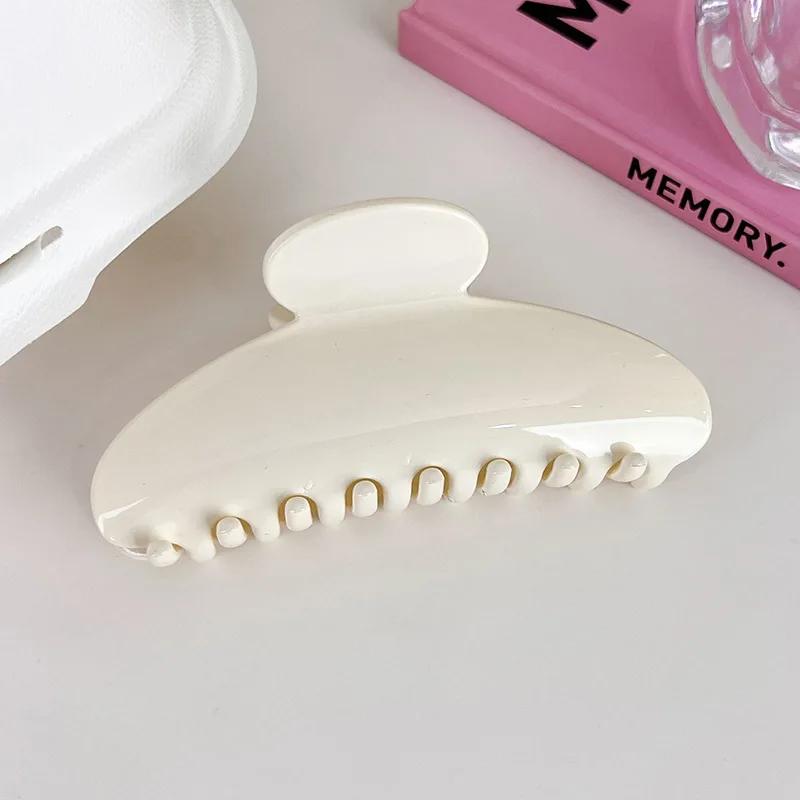 UXSL French Solid Color Temperament Semicircle Large Hair Claw Women Elegant Hair Clip Shark Clip Lady Barrette Hair Accessories