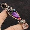 Purple Carved Bone Face Gemstone Pendant Copper Wire Wrapped Pendant Coral & Turquoise Pendant Copper Wire Wrapped Jewelry Handmade Pendants