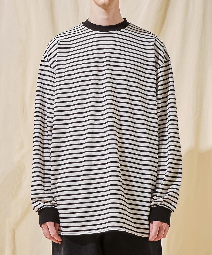 Bajal Vz Logo Big Oversized Marine Long Sleeve T-Shirt Black