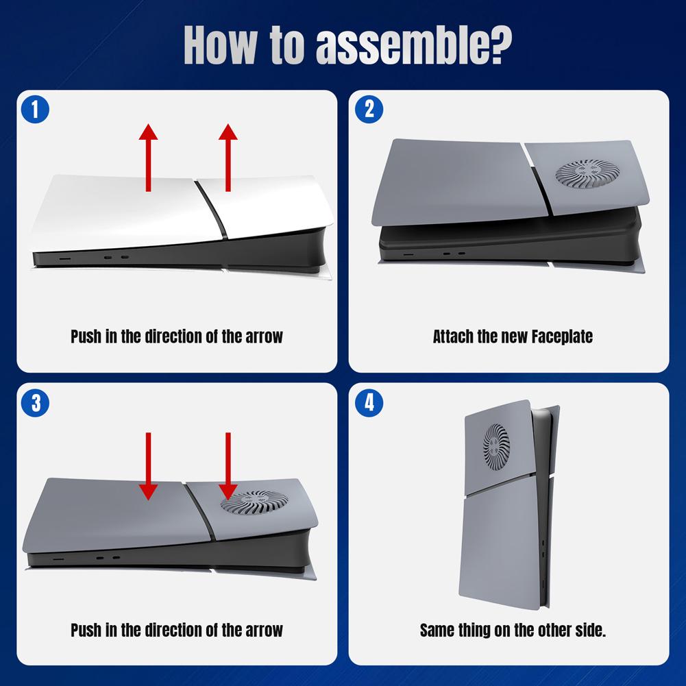 ABS Pevné Pouzdro Náhradní Přední Panel Nárazuvzdorný Pevný Skořepinový Kryt Ochranné Pouzdro pro Playstation 5 Slim Diskovou/Digitální Konzoli